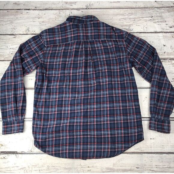 Columbia Shirt Mens Medium Blue Red Flannel Plaid Button Up Regular Fit‎ Comfort - Picture 9 of 10